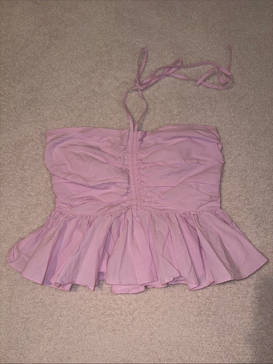 Mable Tops - Mable Women’s Pink Strapless Peplum Top